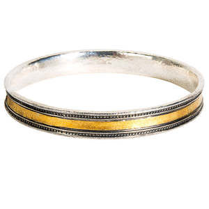 Gurhan Bangle Bracelet in 24K Yellow Gold and Sterling Silver MSRP 1,195